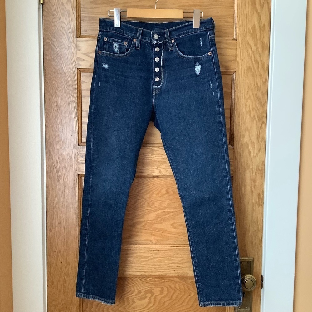 LEVI'S 501 S Skinny High Rise Blue Jeans - Picture 3 of 14